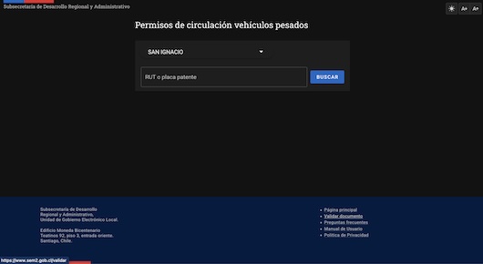 Pago online de Permiso de Circulación vehículos pesados en San Ignacio, Ñuble, con RUT o patente.