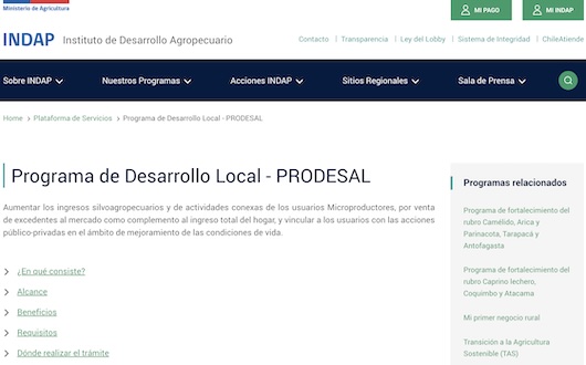 INDAP Chile programa PRODESAL impulsa microproductores rurales, aumenta ingresos silvoagropecuarios y vincula con apoyo público-privado.