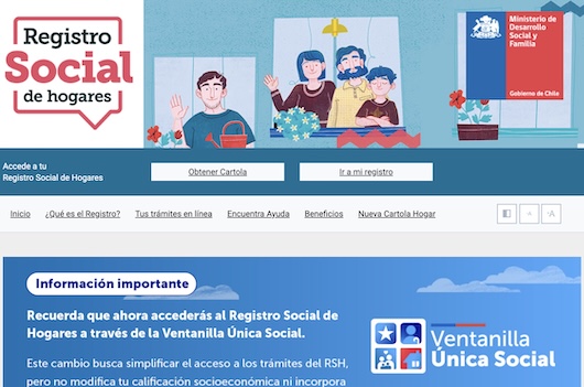 Registro Social de Hogares (RSH) del Ministerio de Desarrollo Social y Familia de Chile, sistema de información que apoya la selección de beneficiarios para subsidios y programas sociales estatales