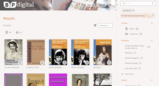 Biblioteca de las Mujeres Chile con acceso gratuito a miles de libros digitales en línea.
