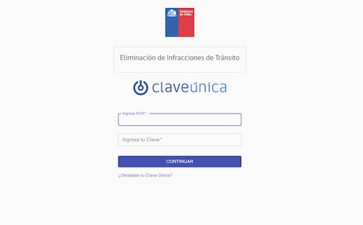 Eliminación de Infracciones de Tránsito online con RUN y Clave Única en Registro Civil Chile.