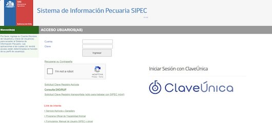 Plataforma SIPEC SAG Ñuble: Sistema de Información Pecuaria para trazabilidad animal, gestión y consulta de datos en línea.