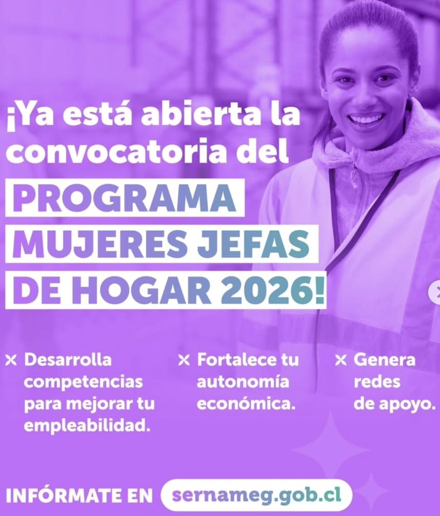 Programa Mujeres Jefas de Hogar Chile Atiende Ñuble, apoyo a mujeres 18 a 65 años para autonomía económica, empleo, capacitación y desarrollo laboral.