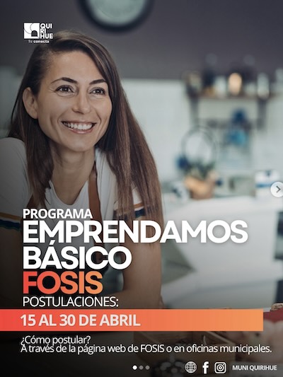 Programa Emprendamos Básico FOSIS Ñuble 2026 apoyo a emprendedores con financiamiento capacitación y asesoría para hacer crecer negocios