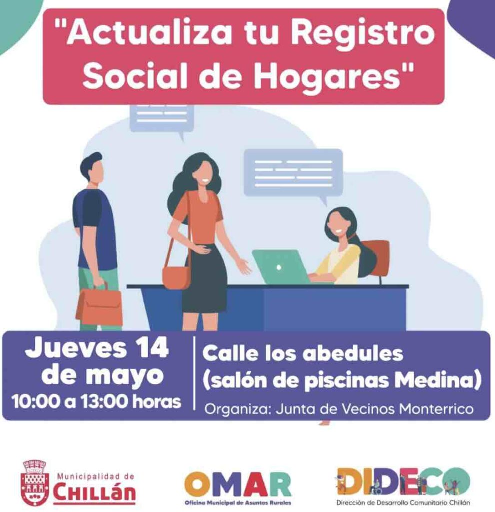 Actualización del Registro Social de Hogares en Chillán organizada por DIDECO y Junta de Vecinos Monterrico.